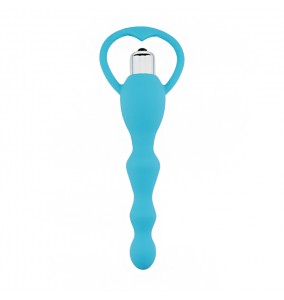 Soft Anal Beads Butt Plug Vibrator (Chargeable - Blue)